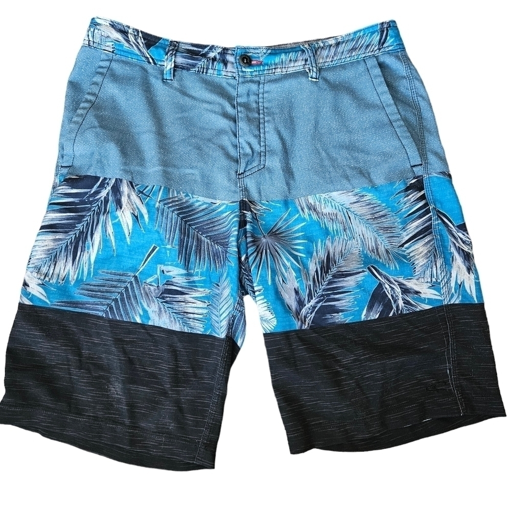 O'NEILL Mens Sz‎ 32 Hybrid Palm Leaf Print Surfing/Swimming Board Shorts